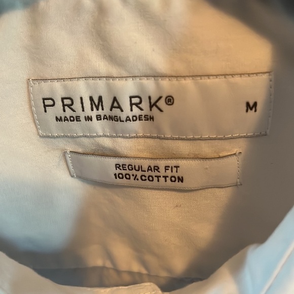 Primark White Button Down Shirt Men's Medium Regular Fit - Picture 2 of 5